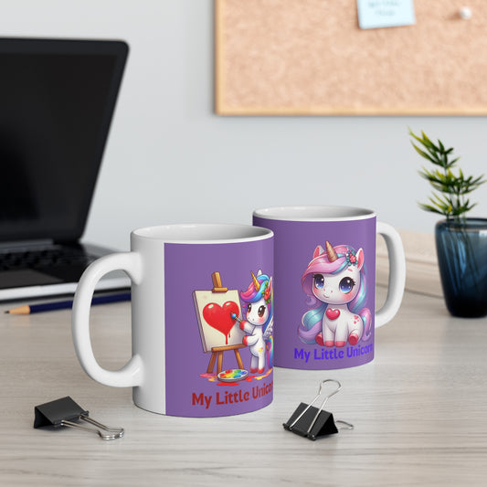 My Little Unicorn Heart Mug 11 Ounces Light Purple