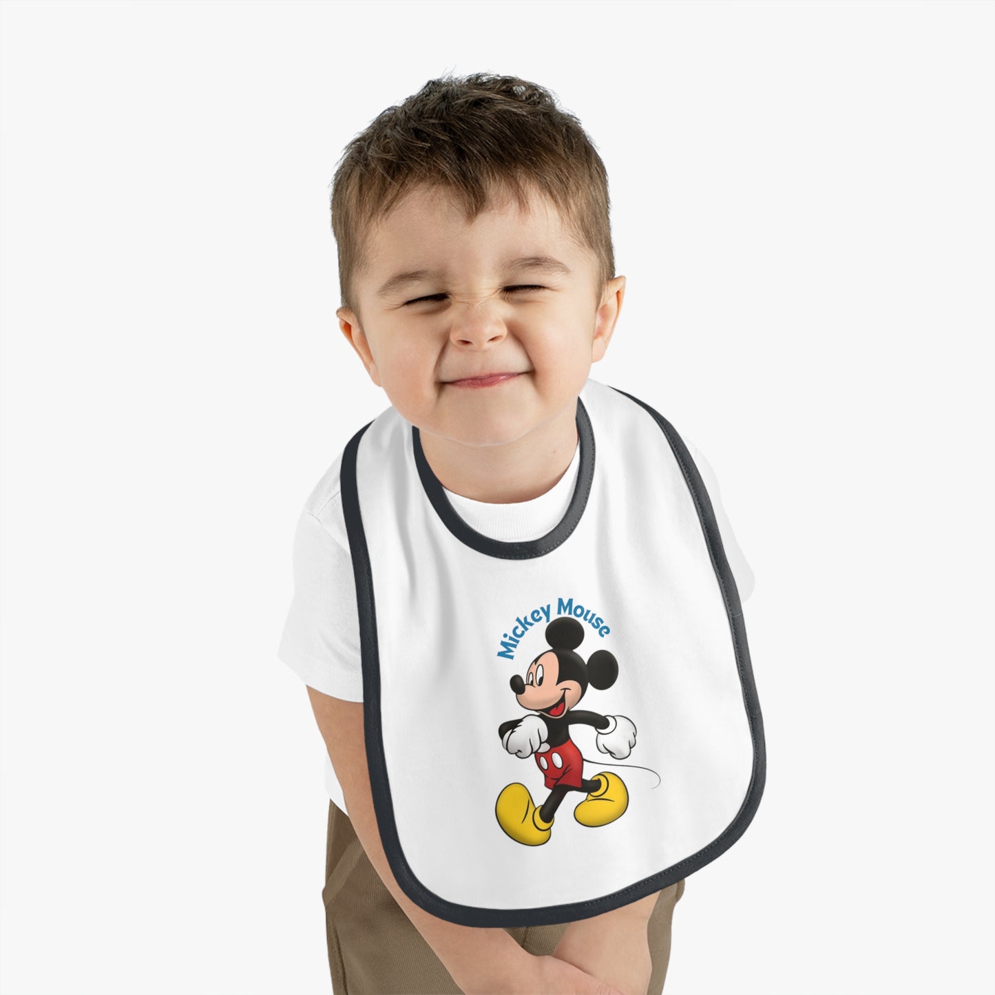 Mickey Mouse Baby Contrast Trim Jersey Bib