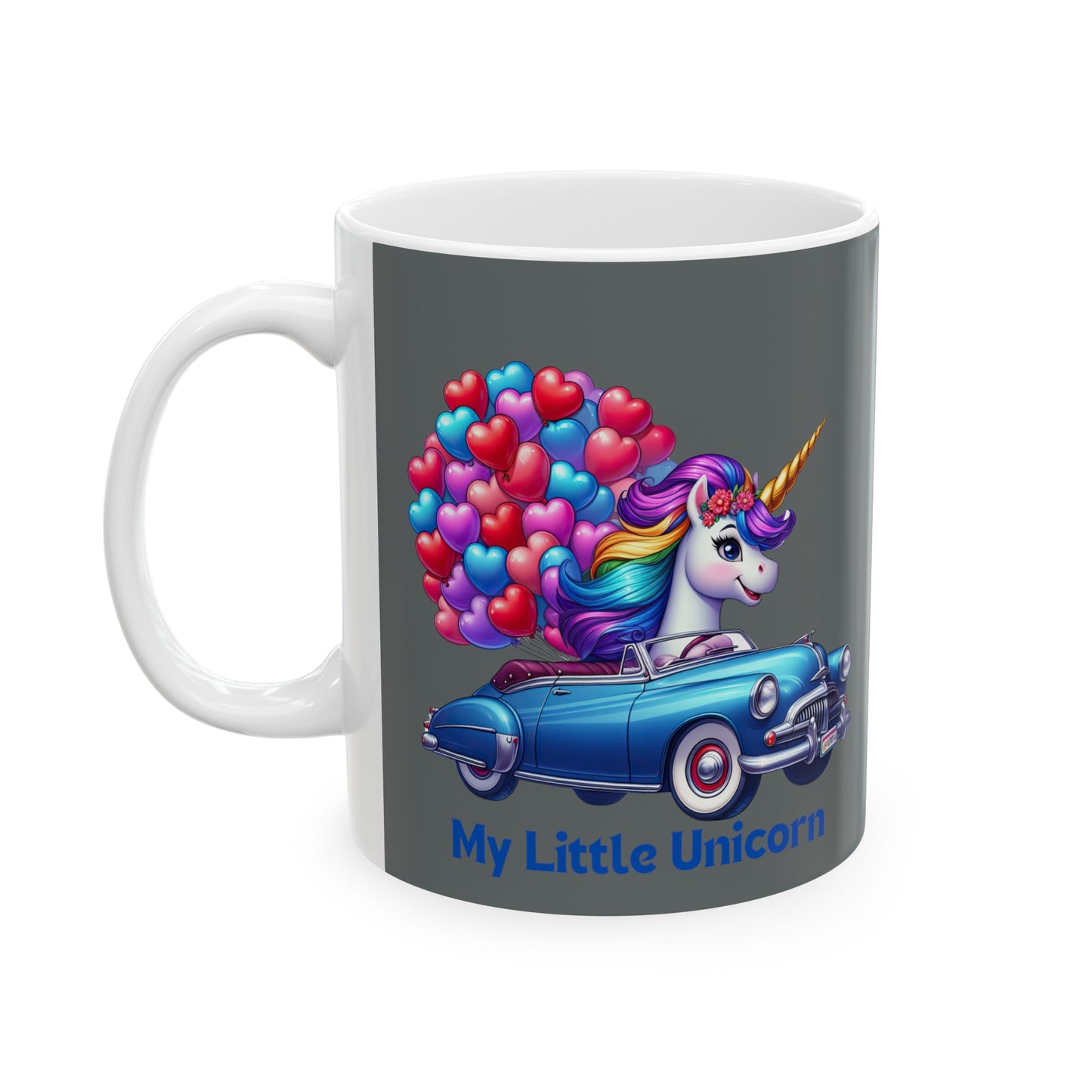 My Little Unicorn Horse Mug 11 Ounces Dark Grey