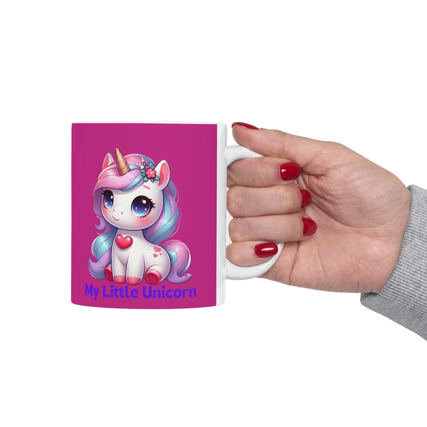 My Little Unicorn Heart Mug 11 Ounces Pink