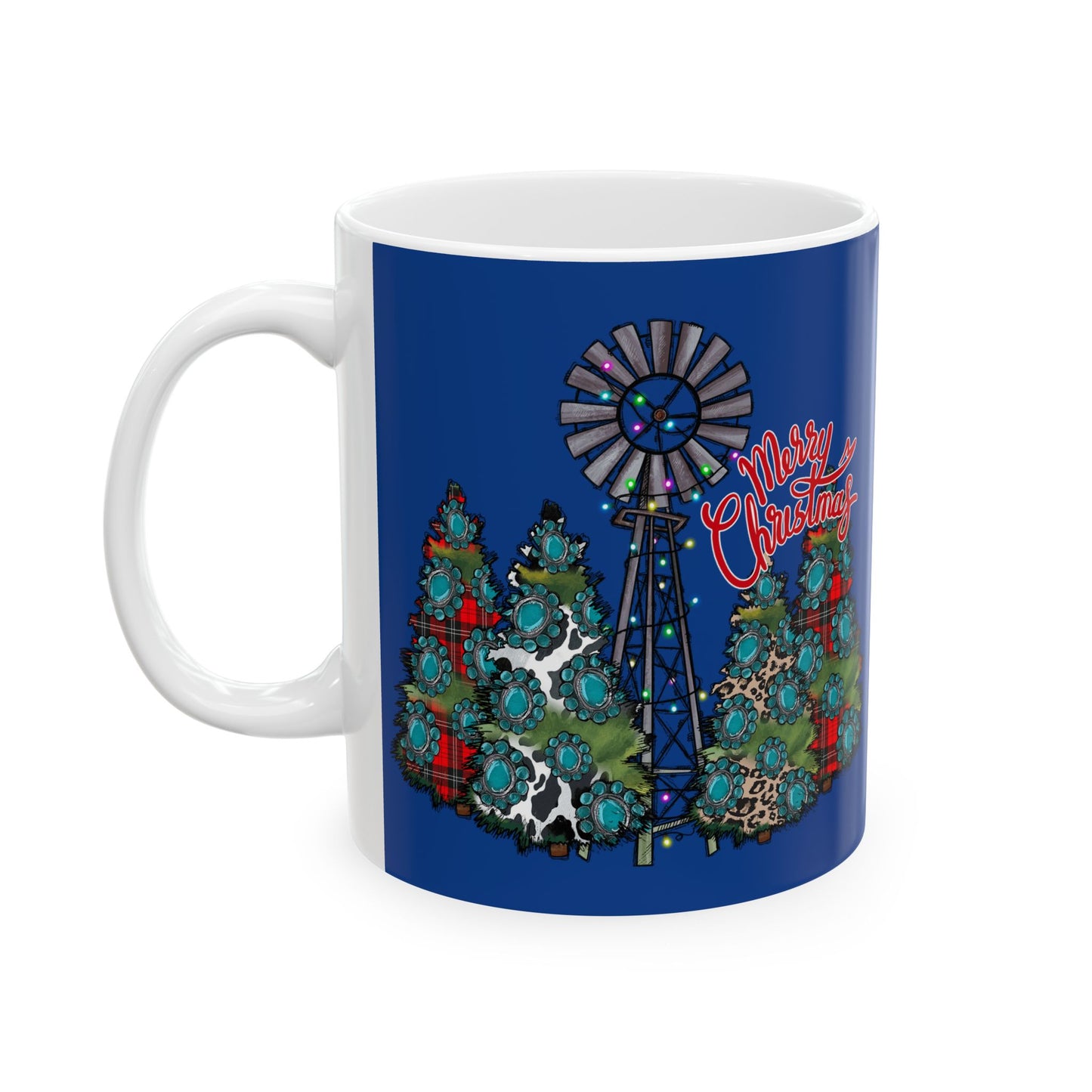 Merry Chritsmas Mug 11-15 Onces Dark Blue