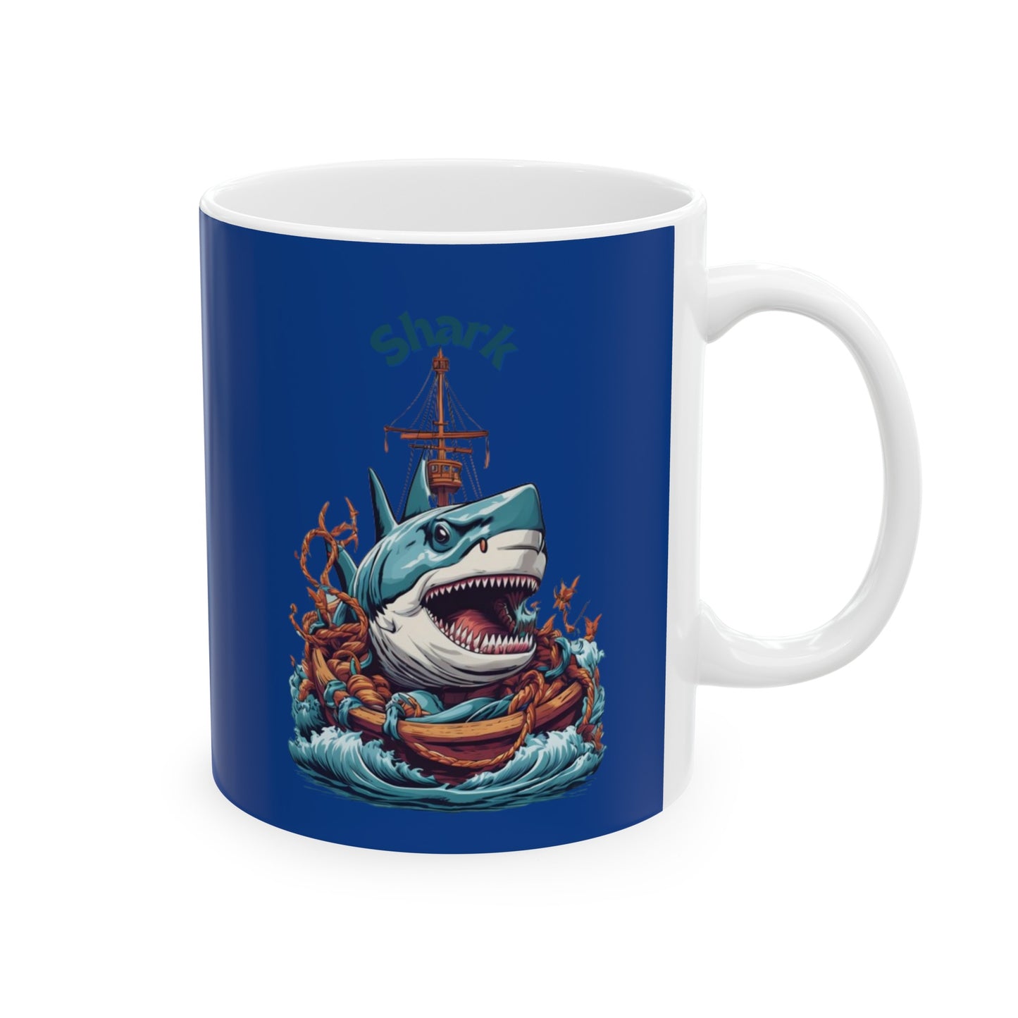 Shark Mug 11 Ounces Dark Blue