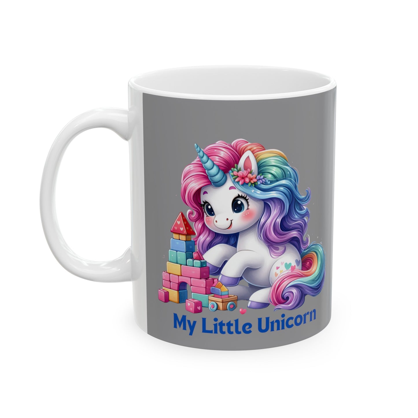 My Little Unicorn Castle Mug 11 Ounces Grey