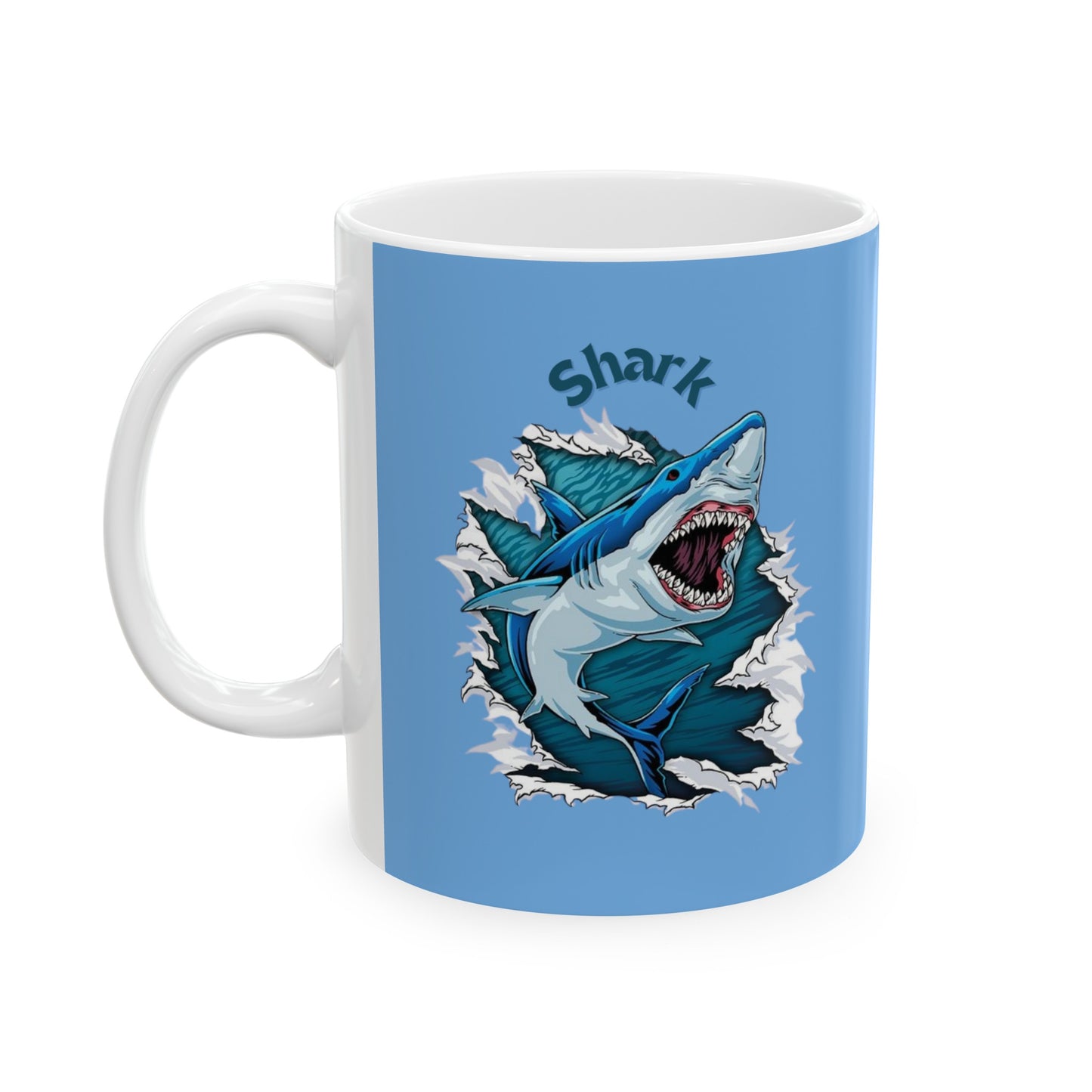 Shark Mug 11 Ounces Light Blue