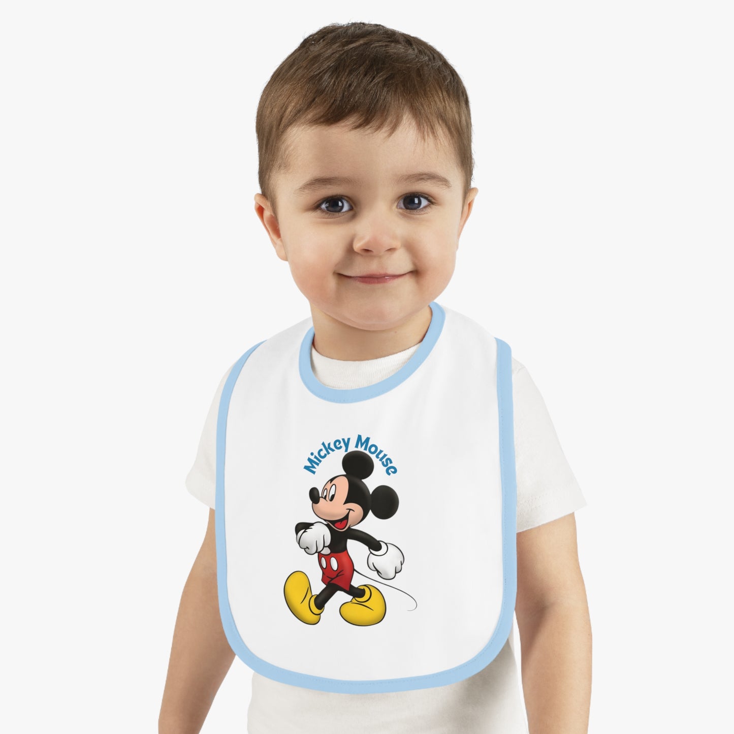 Mickey Mouse Baby Contrast Trim Jersey Bib