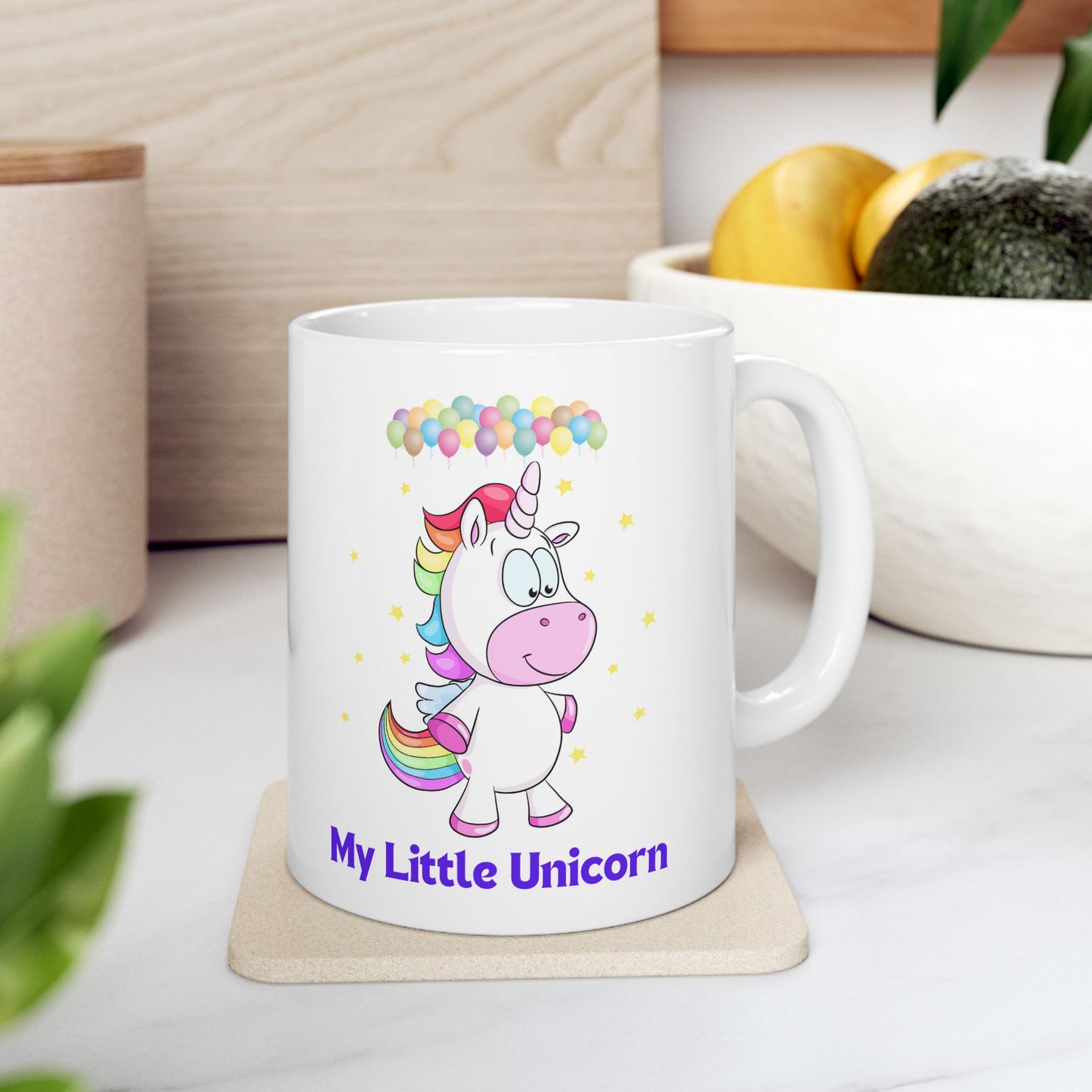 My Little Unicorn Balloons Mug 11-15 Ounces White