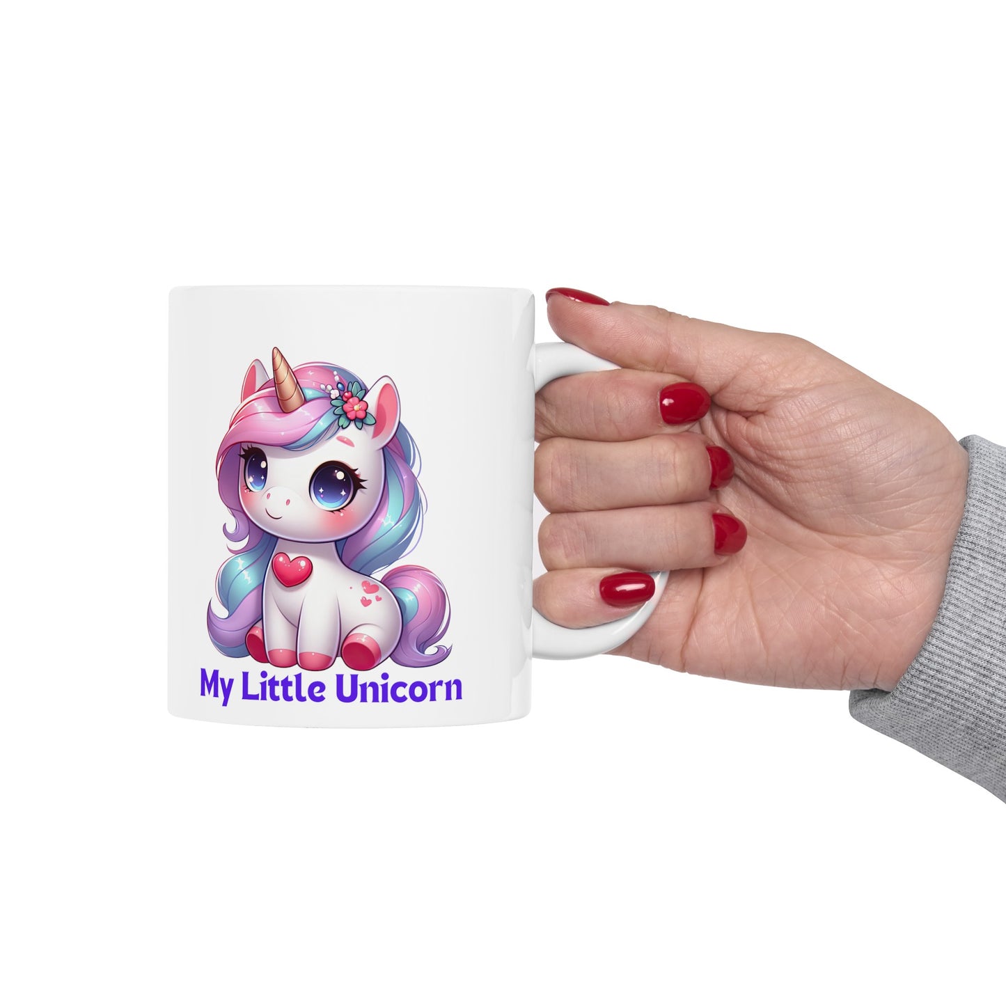 My Little Unicorn Heart Mug 11 Ounces White