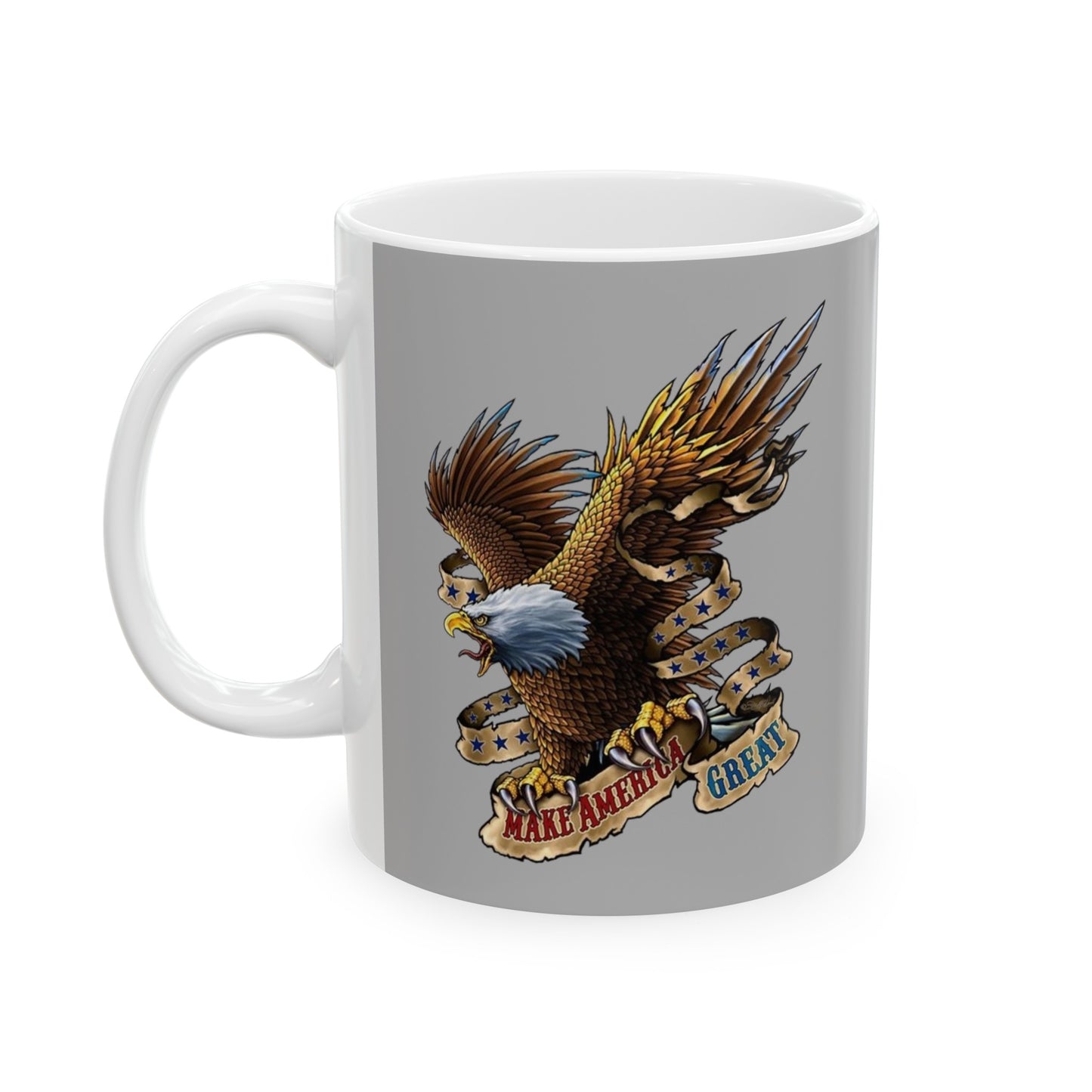 Eagle Make America Great Mug 11 Ounces Light Grey