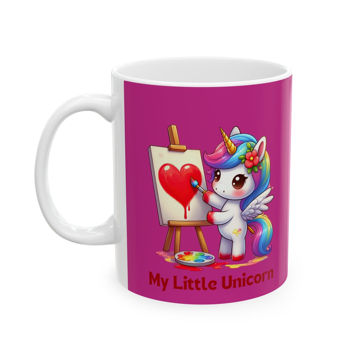 My Little Unicorn Heart Mug 11 Ounces Pink