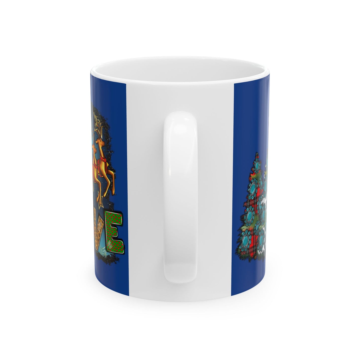 Merry Chritsmas Mug 11-15 Onces Dark Blue