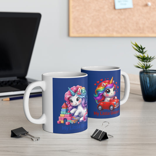 My Little Unicorn Castle Mug 11 Ounces Dark Blue