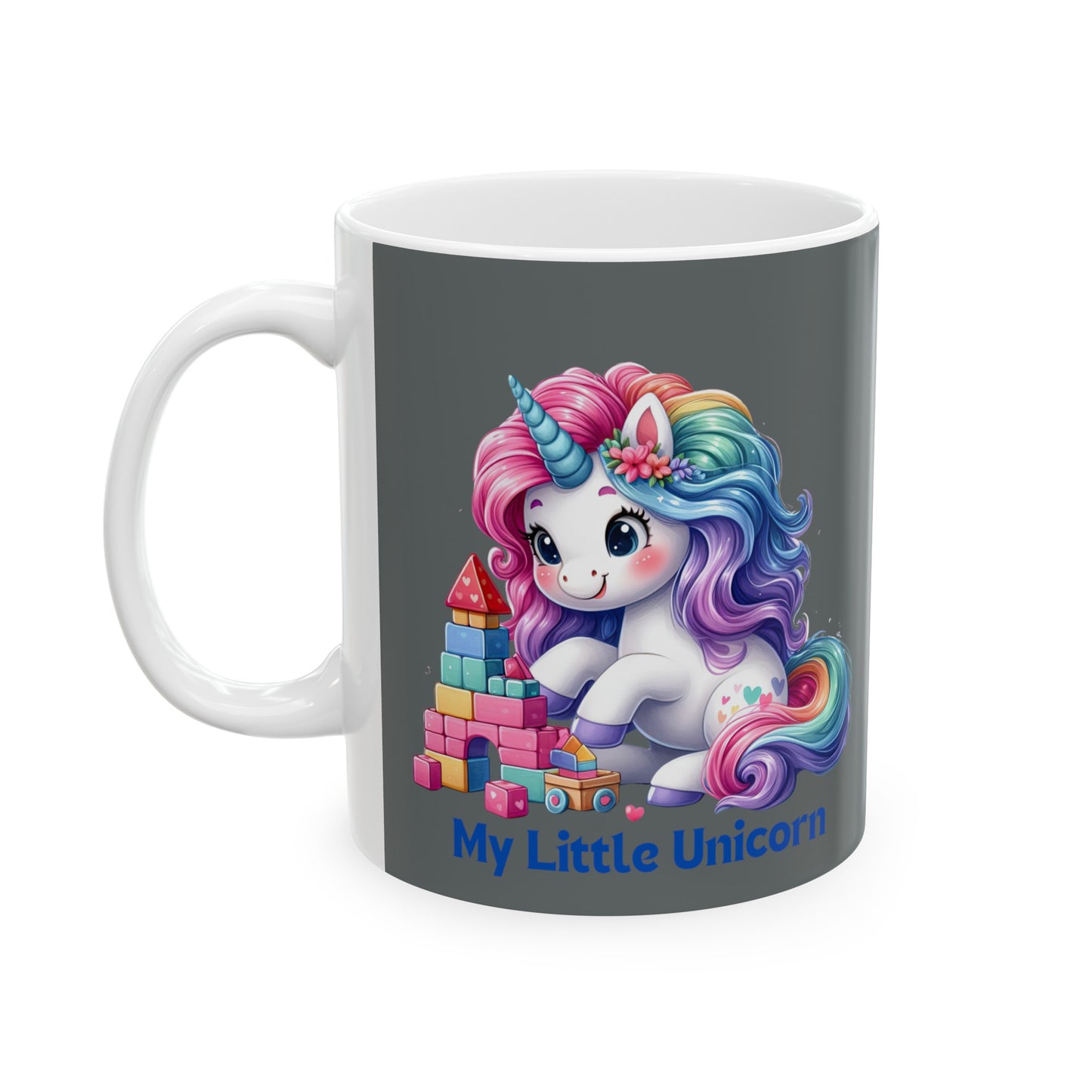 My Little Unicorn Castle Mug 11 Ounces Dark Grey