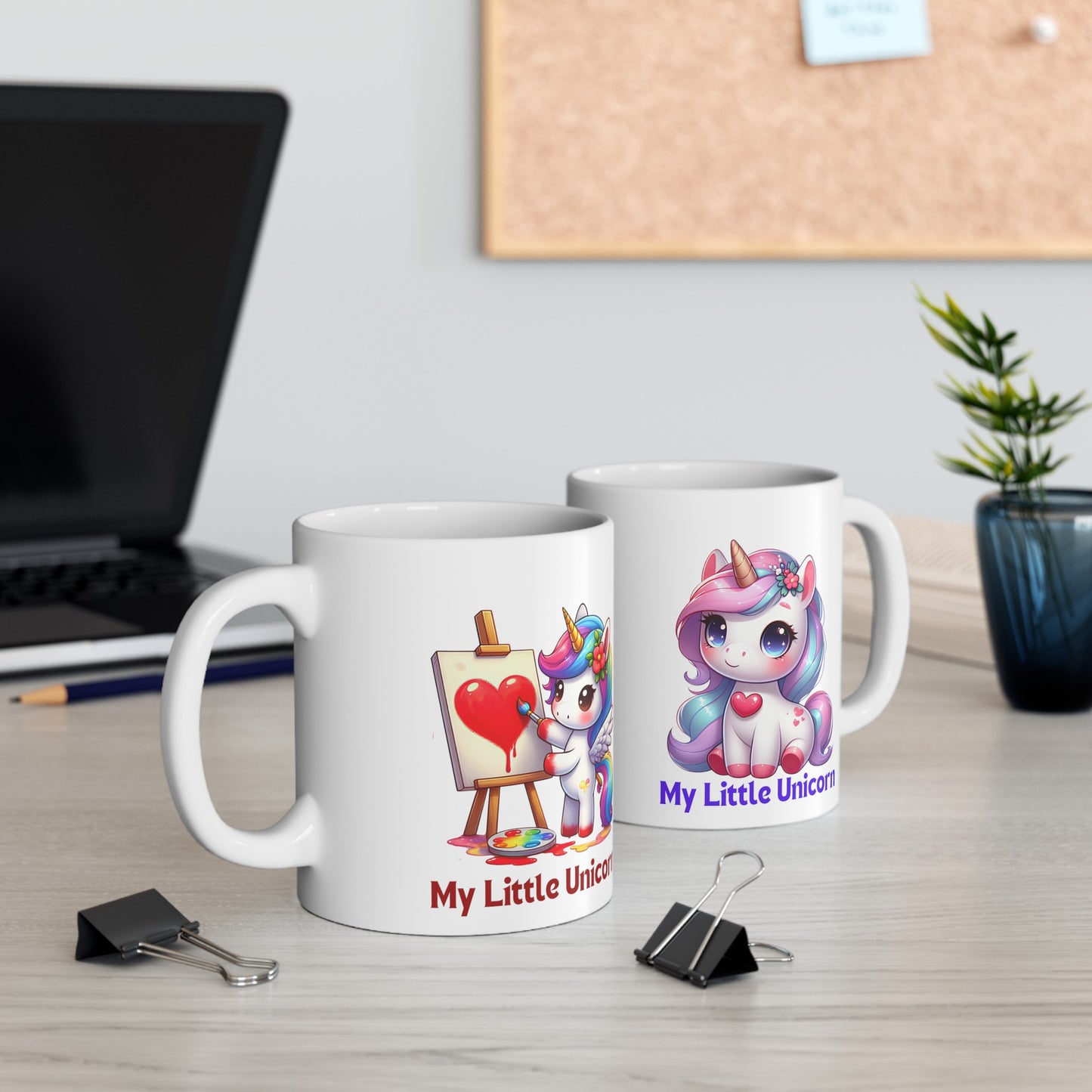 My Little Unicorn Heart Mug 11 Ounces White