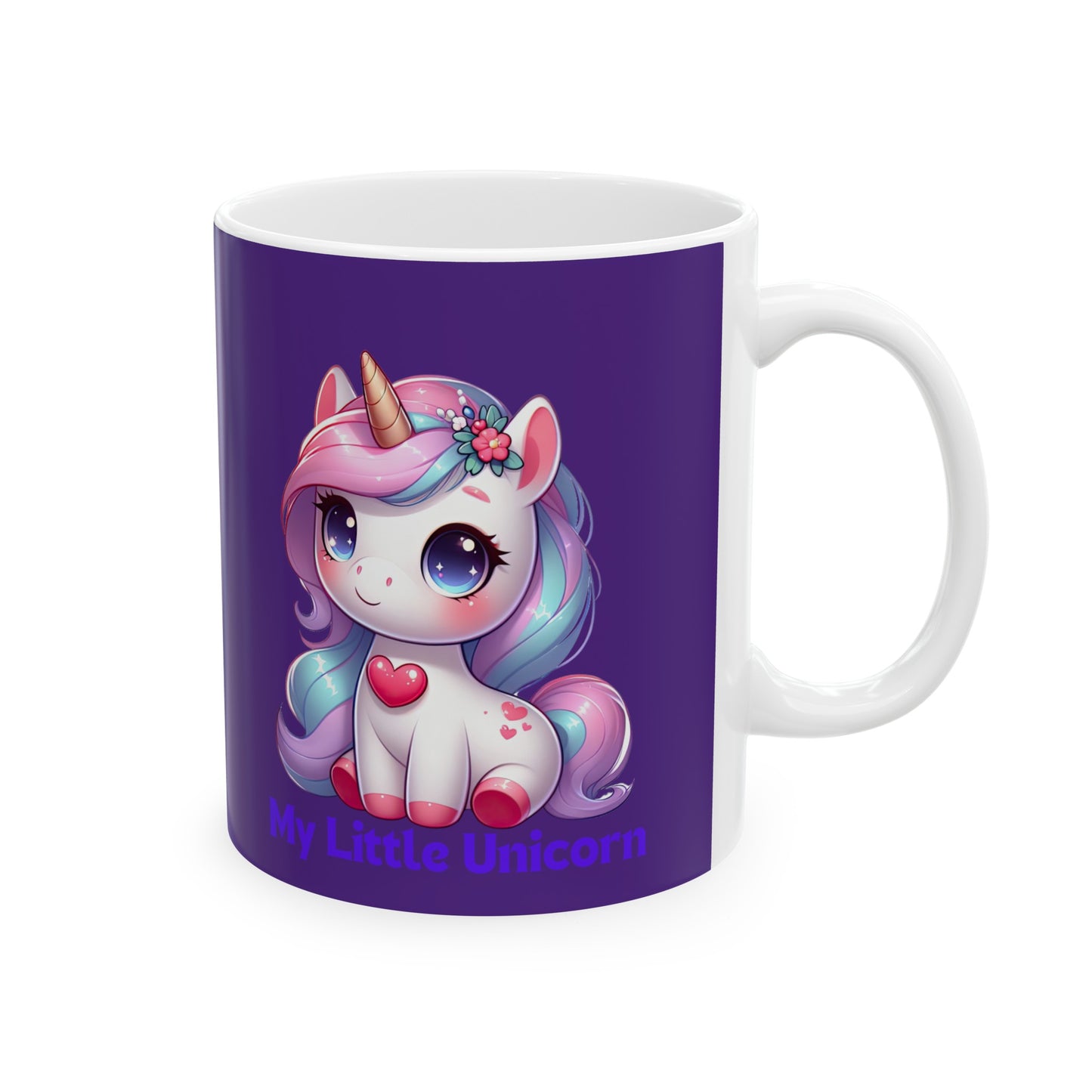 My Little Unicorn Heart Mug 11 Ounces Purple