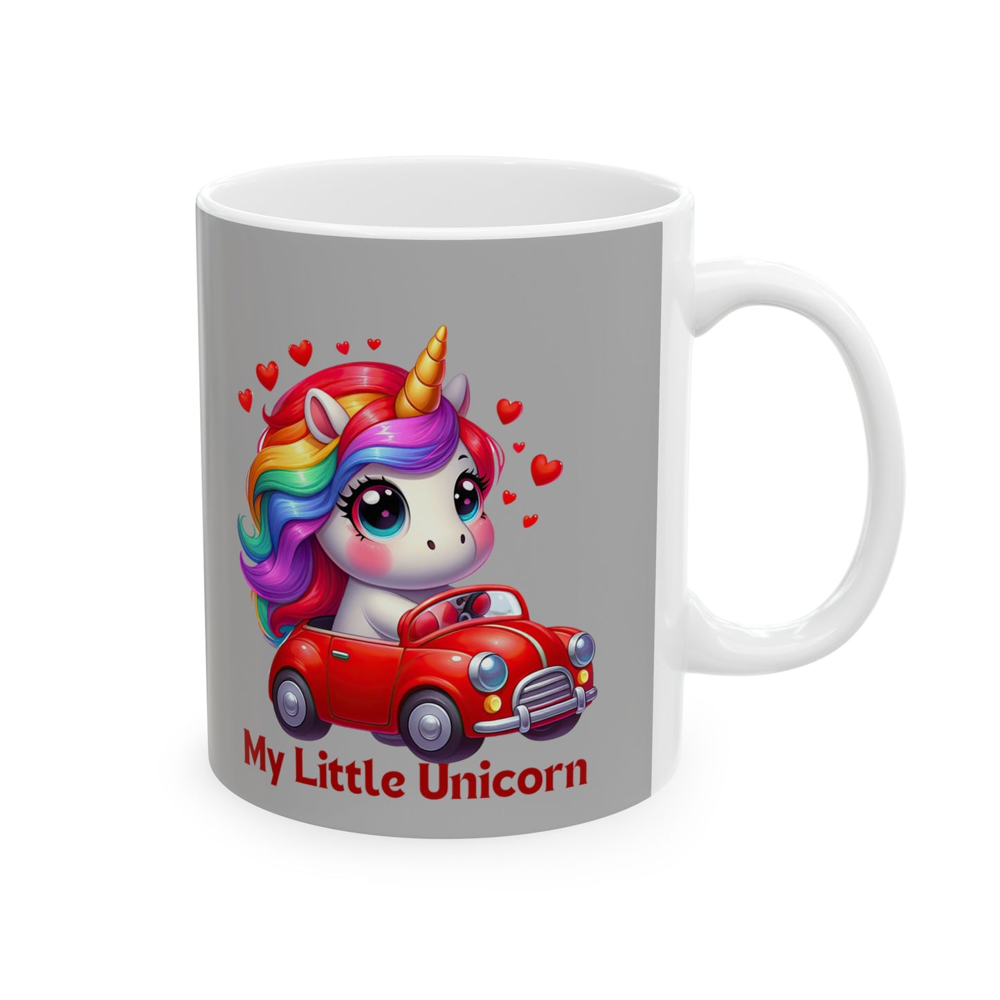 My Little Unicorn Castle Mug 11 Ounces Light Grey