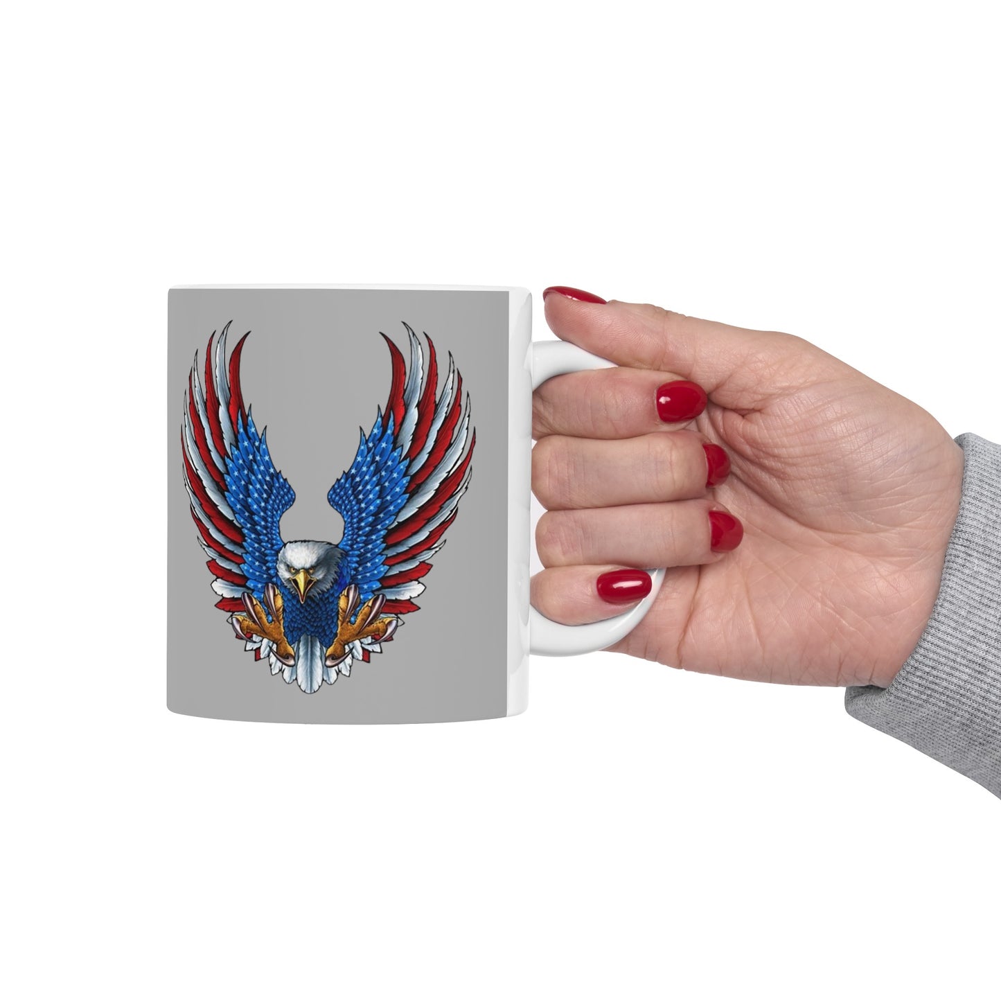 Eagle Mug 11 Ounces Light Grey