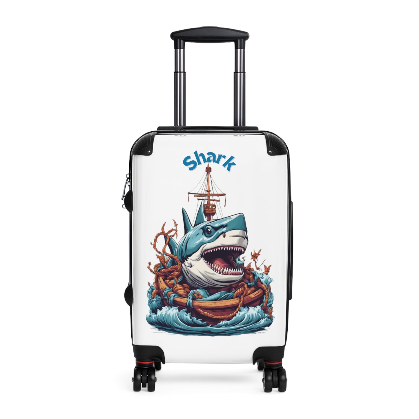 Sailing Shark Suitcase White