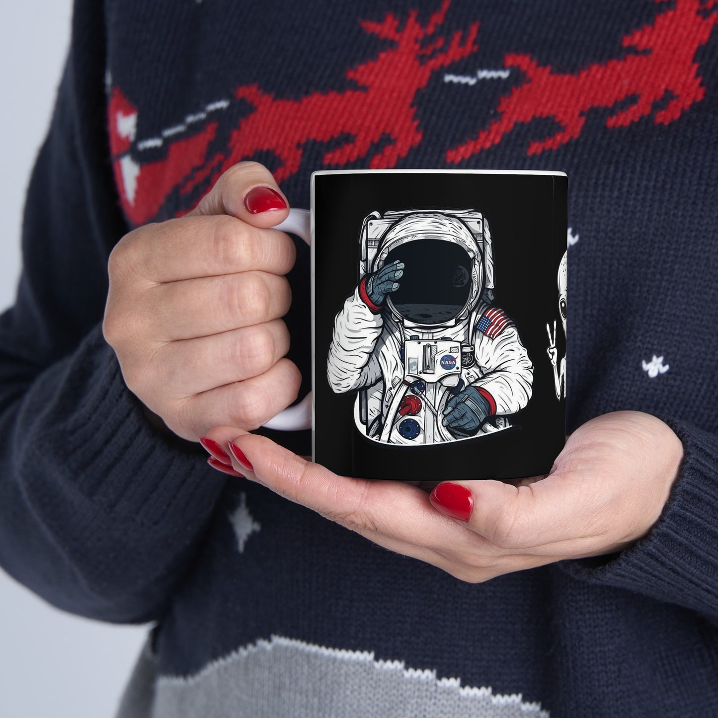 Nasa Alien Mug 11 Ounces Black