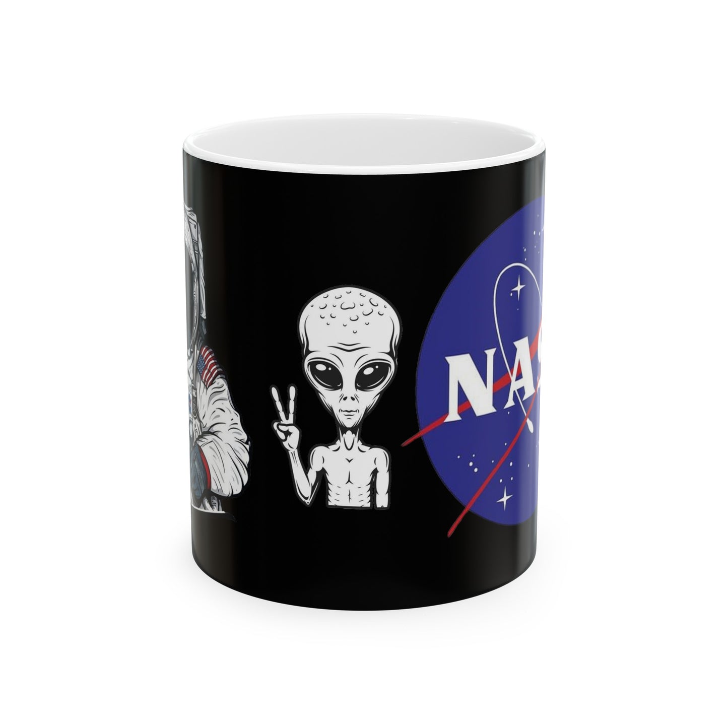 Nasa Alien Mug 11 Ounces Black