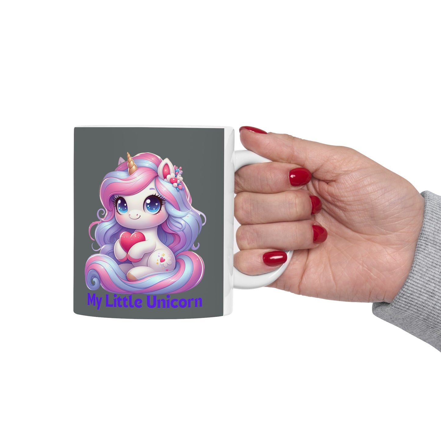 My Little Unicorn Sweet Mug 11 Ounces Dark Grey