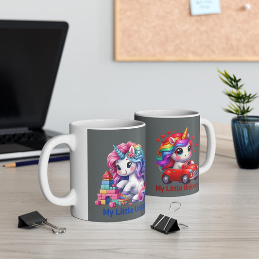 My Little Unicorn Castle Mug 11 Ounces Dark Grey