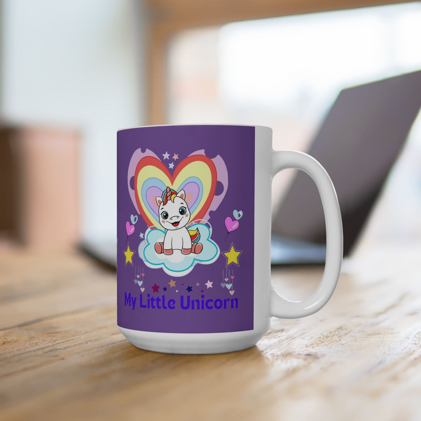 My Little Gold Star Unicorn Mug 11-15 Ounces Light Purple