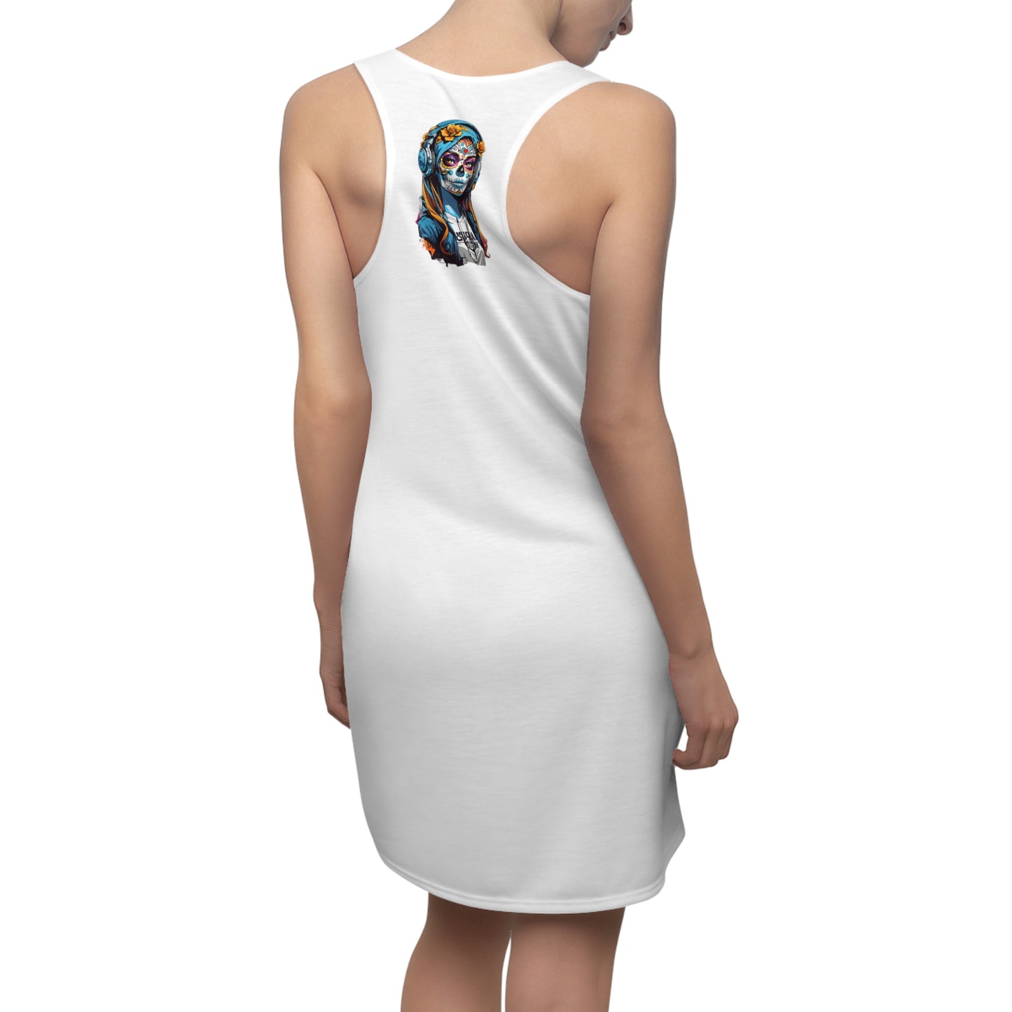 Guitar Women's Cut and Sew Racerback Dress White