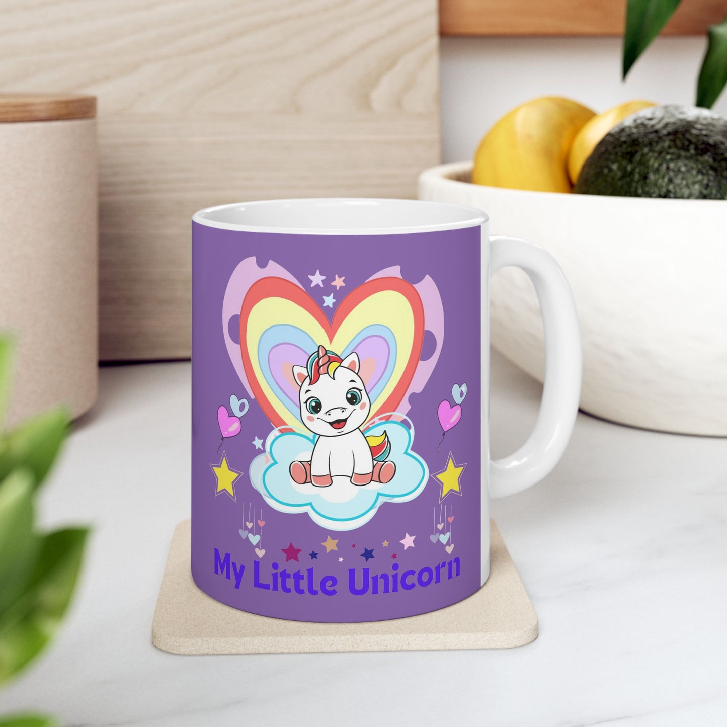 My Little Gold Star Unicorn Mug 11-15 Ounces Light Purple