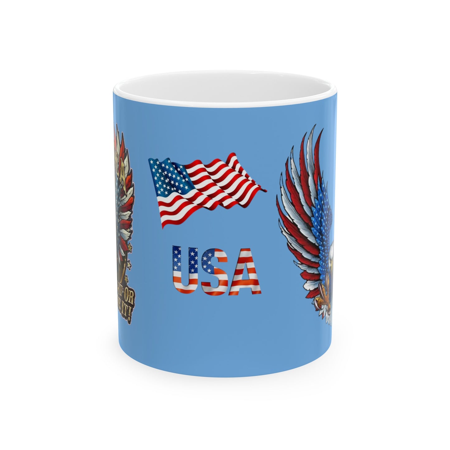 Eagle Usa  Mug 11 Ounces Light Blue