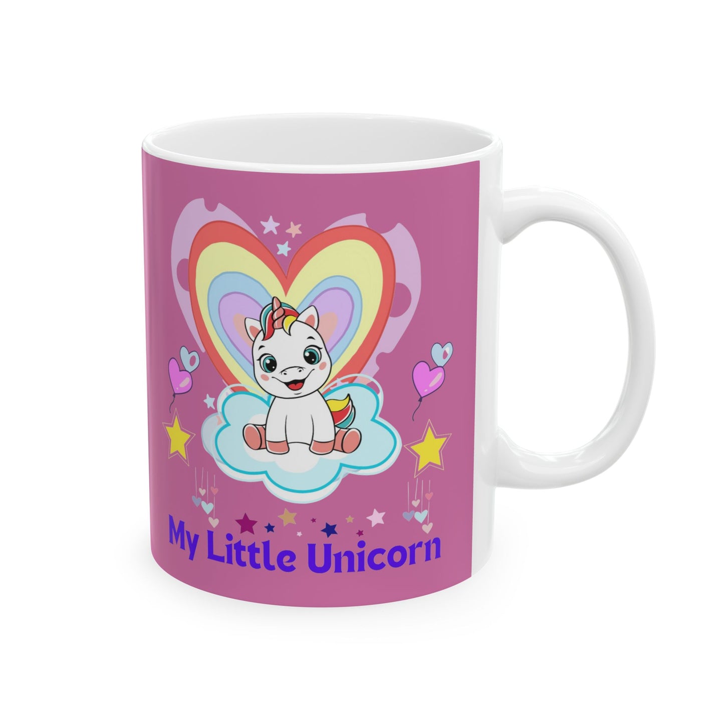 My Little Gold Star Unicorn Mug 11-15 Ounces Light Pink