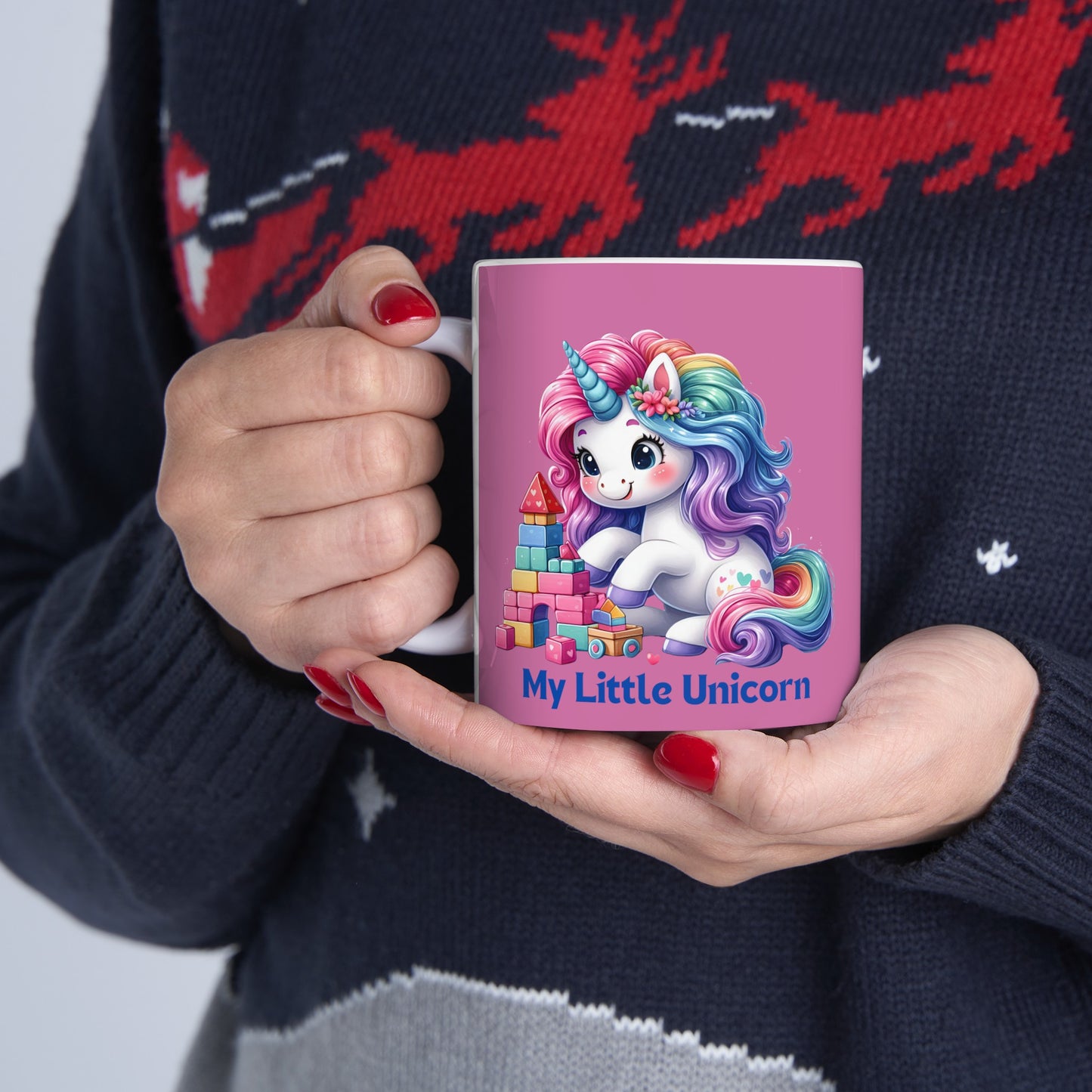 My Little Unicorn Castle Mug 11 Ounces Light Pink