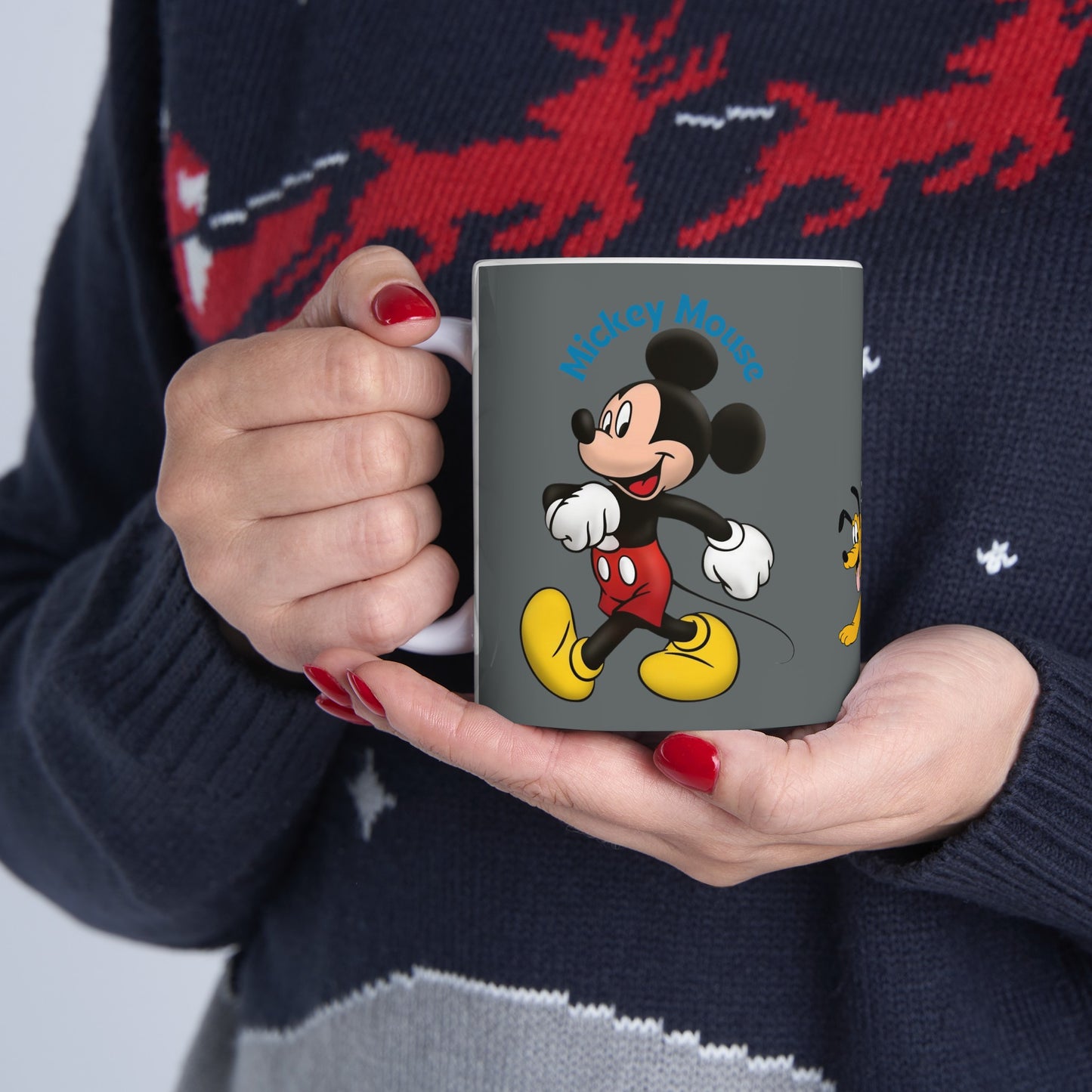 Mickey Mouse And Friends Mug 11 Ounces Dark Grey